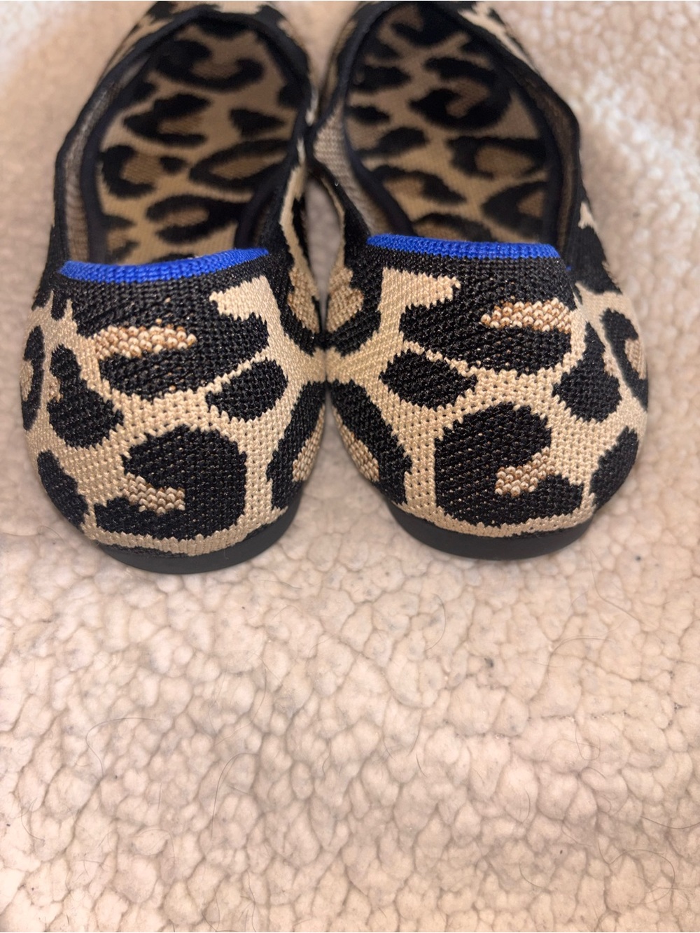 Rothy’s The Point Big Cat Leopard Print Knit Flats Women’s Size 9 US - Picture 3 of 8